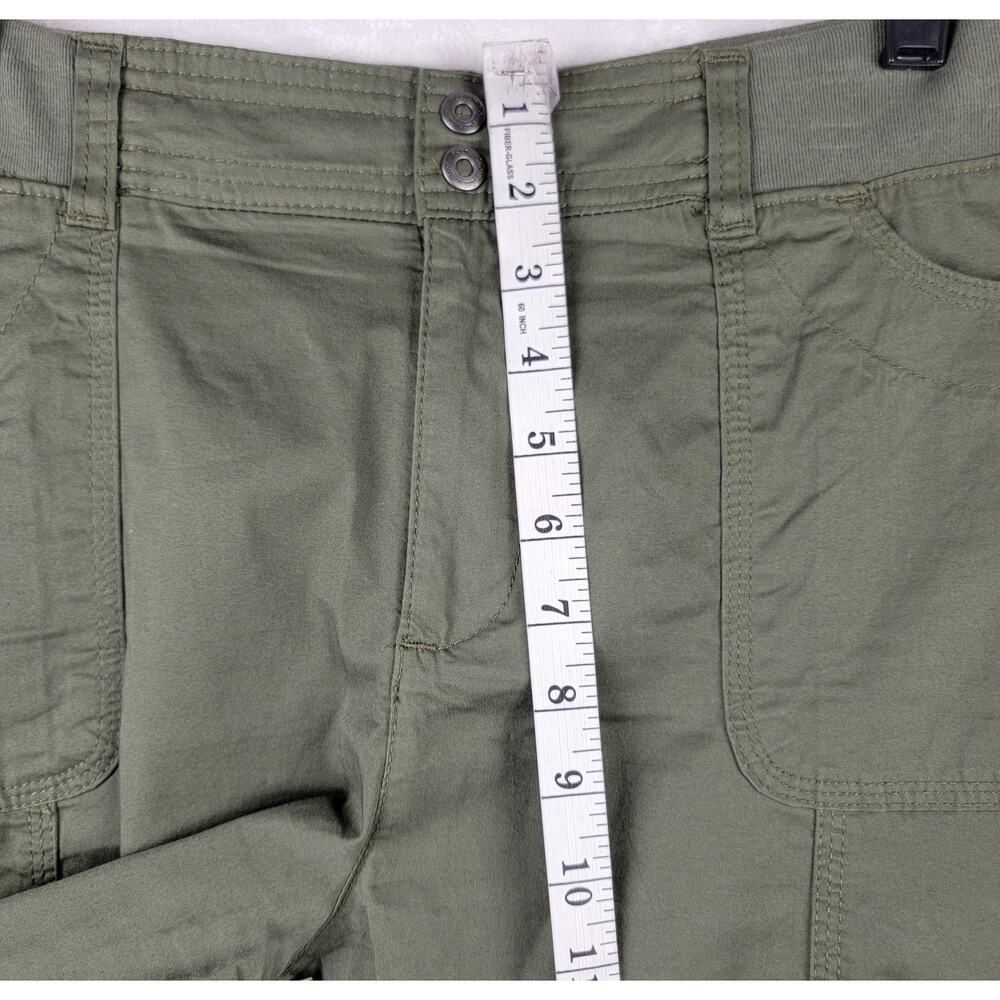 Sz 16 Cargo Capri Green Cuff Stretch Waist Band Vacation Casual Beach Cruise - Picture 9 of 9